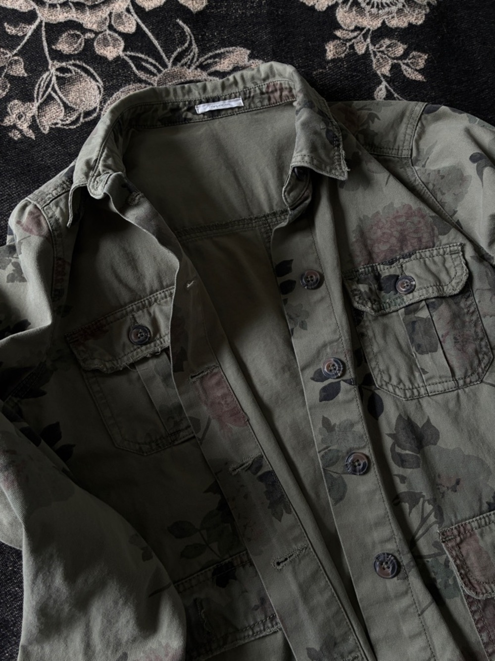Maurices Olive Green Floral Utility Field Jacket